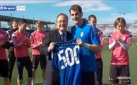Iker Casillas and Carlo Ancelotti shirts are 500 and 100 games with Real Madrid