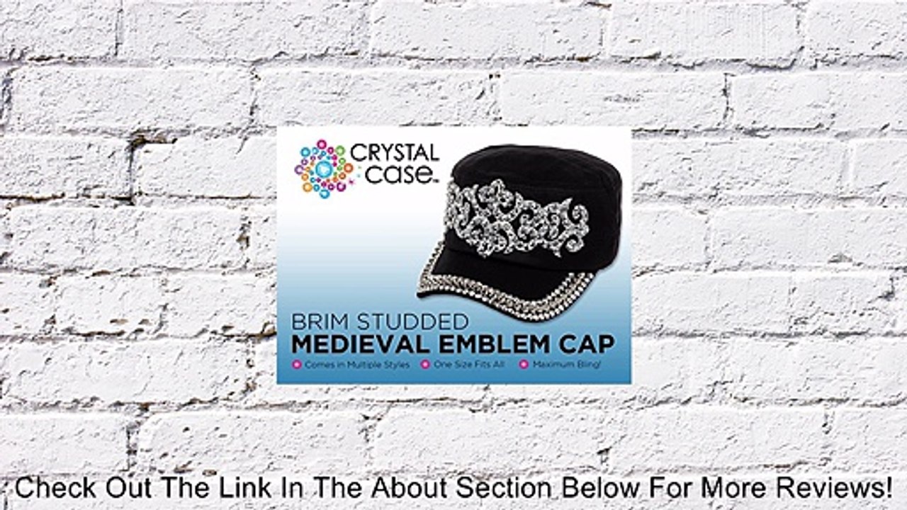 Crystal Case Women's Cotton Rhinestone Studded Medieval Military Cap Hat Review