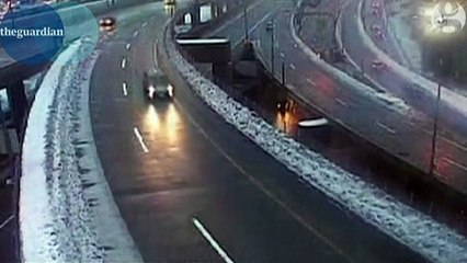 Lucky Car Driver Survived - Boston Highway Plunge
