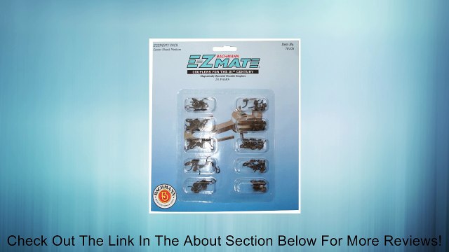 Bachmann Trains E-Z Mate Magnetic Knuckle Couplers - Economy Pack - Center Shank - Medium (25 Coupler pairs per card) - HO Scale Review