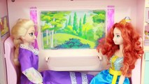 Barbie Travel Train Frozen Elsa Brave Princess Merida RARE Barbie Motorhome RV Christmas Toy
