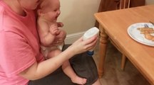 Sauce Bottle Sends Cute Baby Into a Fit of Giggles