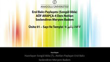 ARA2002 ARAPÇA IV 1. Ünite ErolBalcı Ders Notları Sayı ve Temyizi
