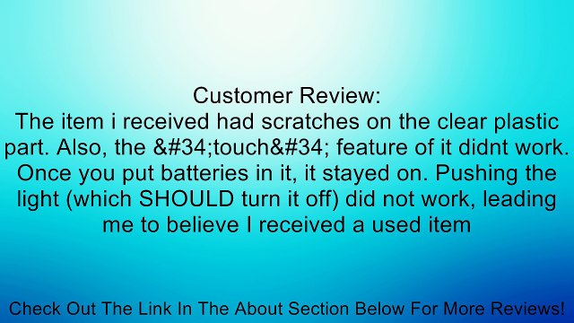 eFuture(TM) Battery-Operated Stick-On Emergency 3 LED Touch Tap Light/Lamp +eFuture's nice Keyring Review