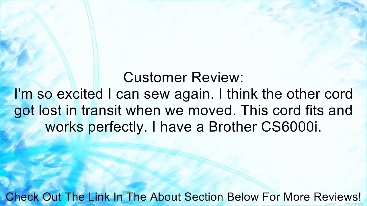 Genuine Lead Cord Fits Most Brother & Baby Lock Machines XA2815051 Review