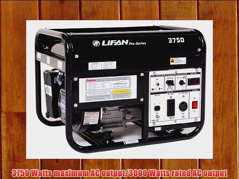 Lifan Pro Series LF3750 Contractor/Commercial Grade 3750 Watt 6.5 HP 196cc 4-Stroke OHV Gas