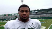 Find out who LB Eric Thomas thinks is doing well at his position: video