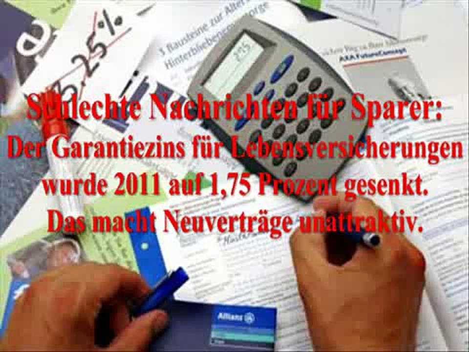 Lebensversicherung- Garantiezins auf 1.75% gesunken!