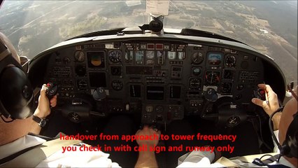 Citation V - Landing at KSYR - cockpit view with live ATC!