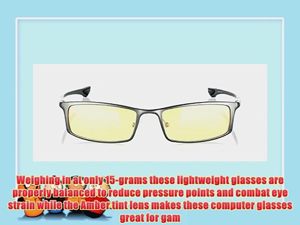 Gunnar Optiks ST002-C012Z Phenom Full Rim Ergonomic Advanced Computer Glasses with Amber Lens