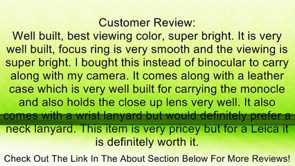 Leica 8 x 20 Waterproof Monovid Monocular Review