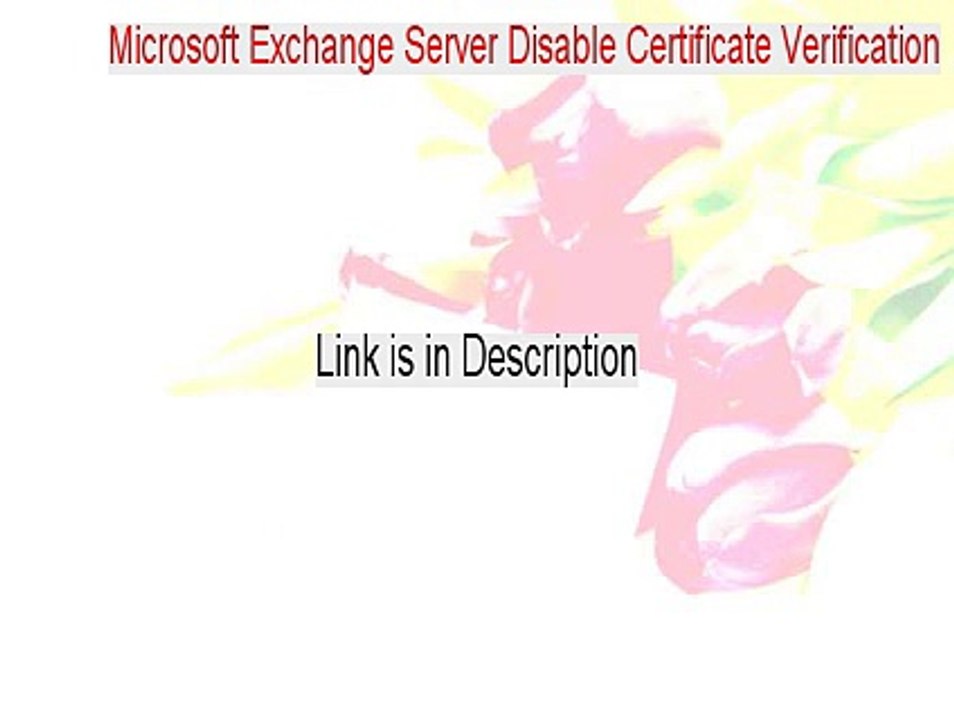 Microsoft Exchange Server Disable Certificate Verification Key Gen - Microsoft Exchange Server Disable Certificate Verificationmicrosoft exchange server disable certificate verification