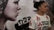 Raquel Pennington talks with reporters after UFC 184 open workouts