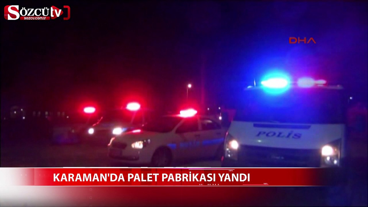 Karaman'da palet fabrikası yandı