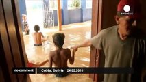 Heavy flooding in Bolivia leaves hundreds of families homeless