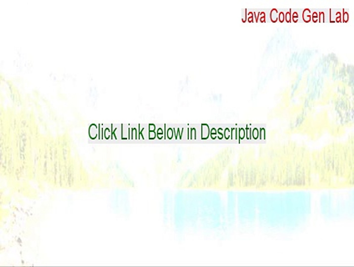 Java Code Gen Lab Serial (Legit Download)