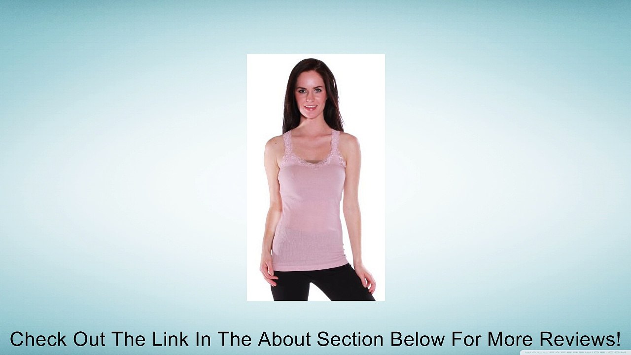 Absolute Clothing Women's Cotton Ribbed Racerback Tank Top with Lace Trim Review