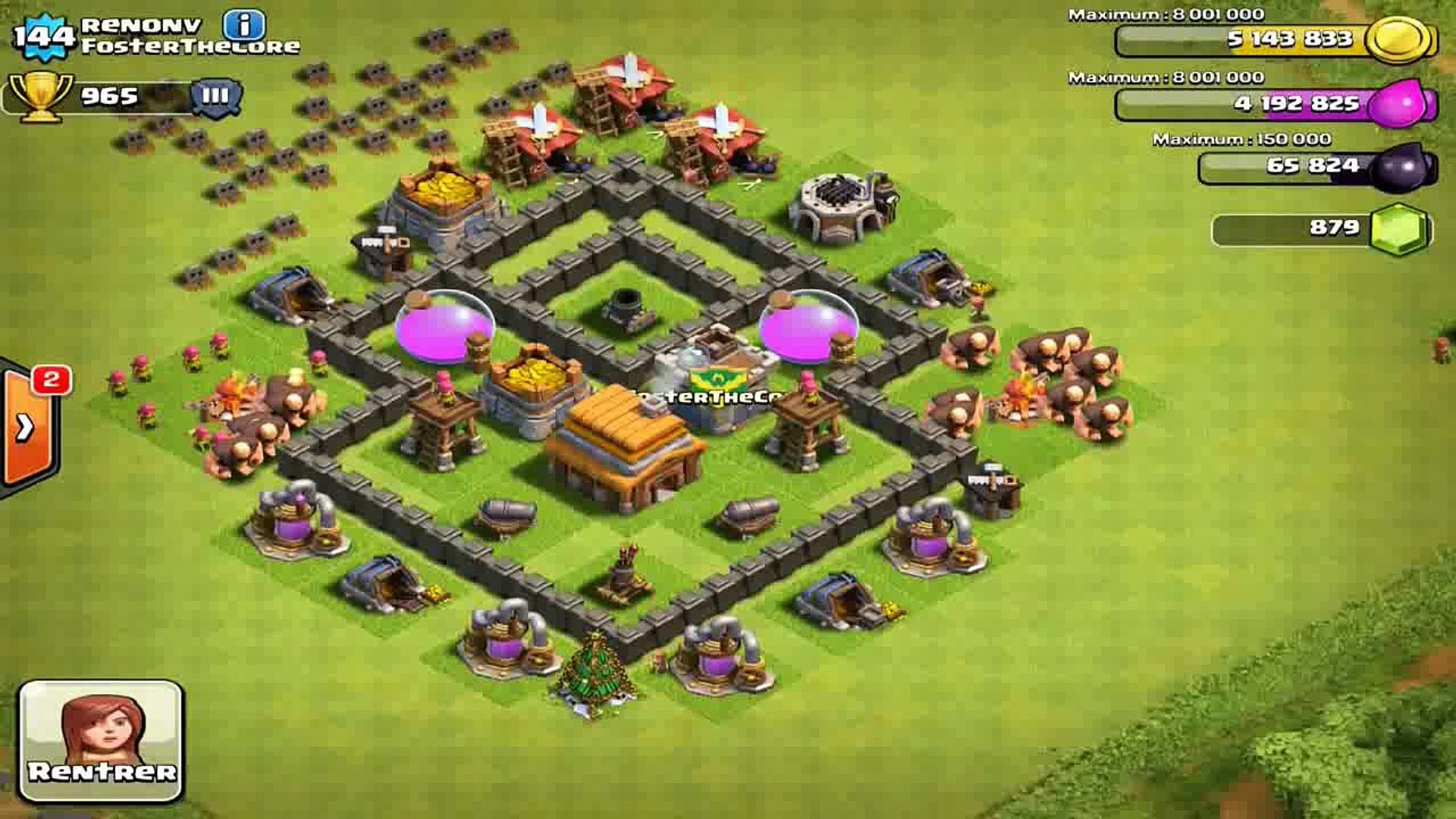 Un Hdv 4 lvl 144 ! Incroyable record clash of clans ! - video Dailymotion