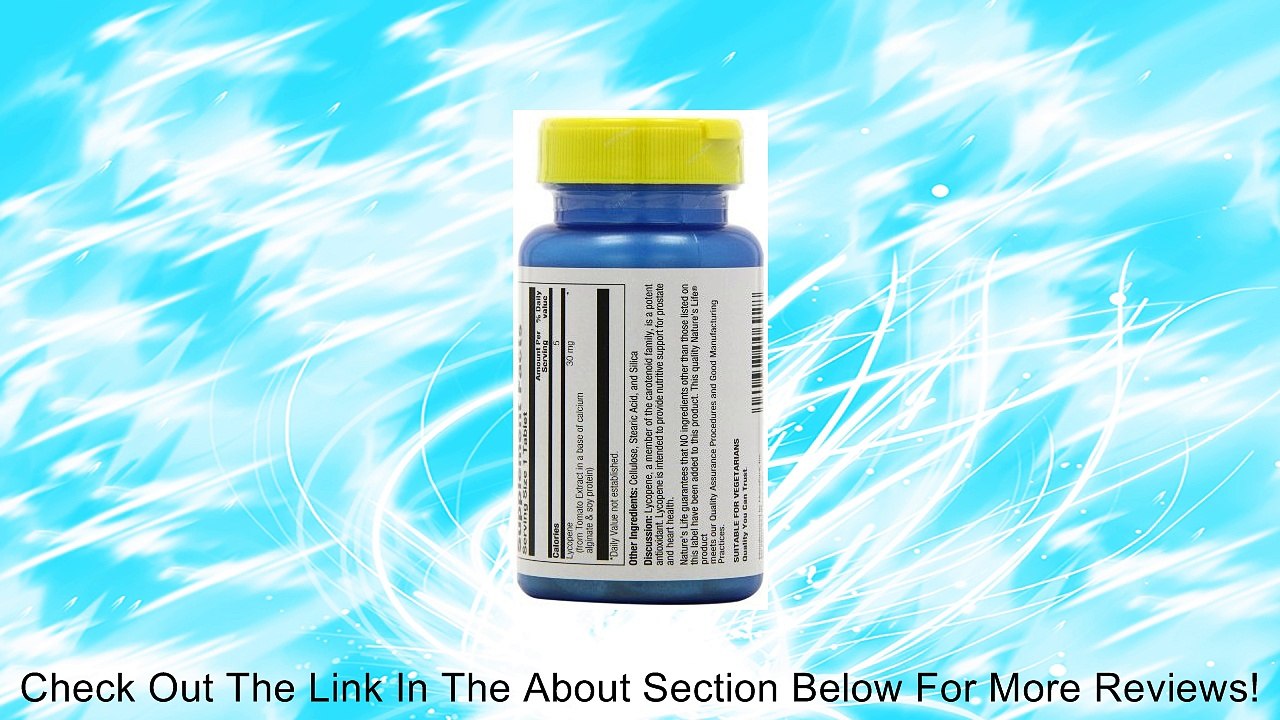 Nature's Life Lycopene Tablets, 30 Mg, 30 Count Review