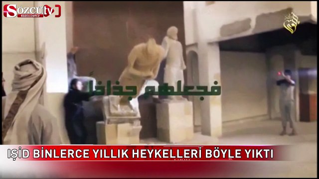 IŞİD Musul'da binlerce yıllık antik heykelleri yıktı