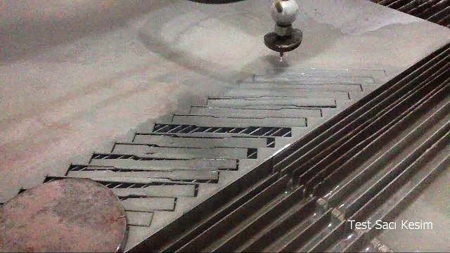 With a waterjet cutting machine, the test sheet cutting video