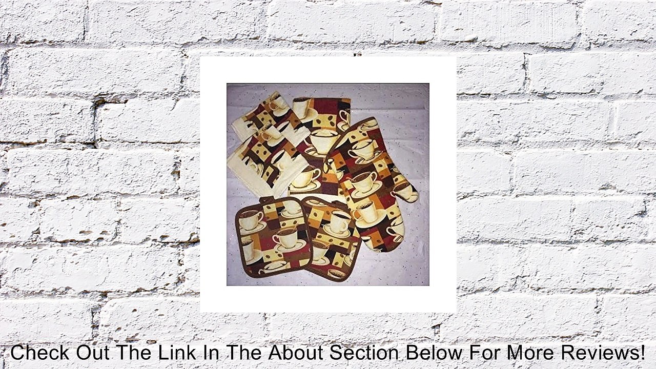 Home Collection Coffee Themed Kitchen Linens with Towel, Wash Cloths, Pot Holders, and Mit - 6 PC Review