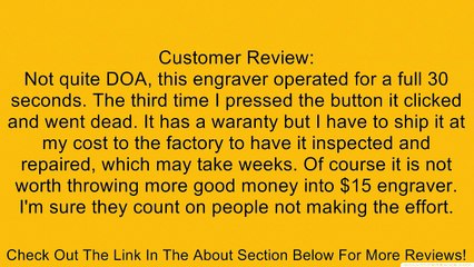 WEN 21B Electric Engraver Review