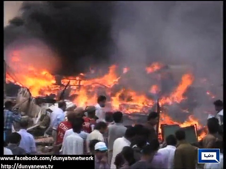 Karachi- Huts on PM route torched