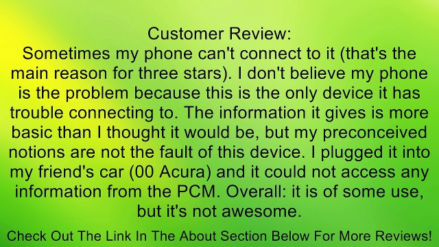 Beelike OBD2 ELM327 Bluetooth CAN-BUS Scanner Tool Black Review