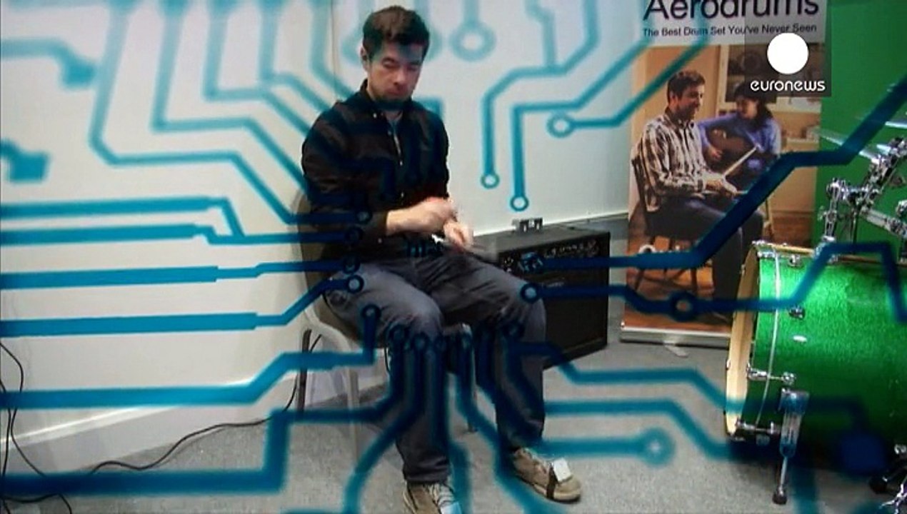 Aerodrums, o cómo tocar la batería sin batería