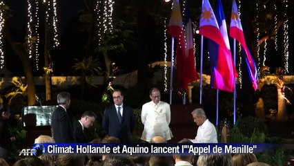 Climat: Hollande et Aquino lancent l'Appel de Manille