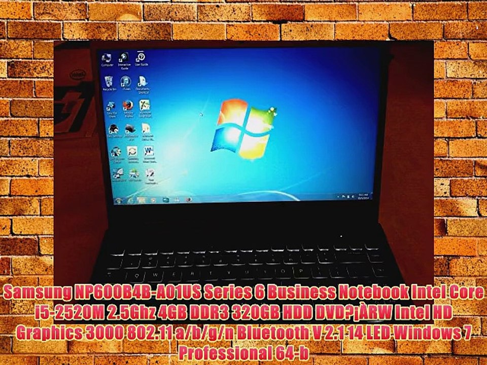 Samsung NP600B4B-A01US Series 6 Business Notebook Intel Core i5-2520M 2.5Ghz 4GB DDR3 320GB