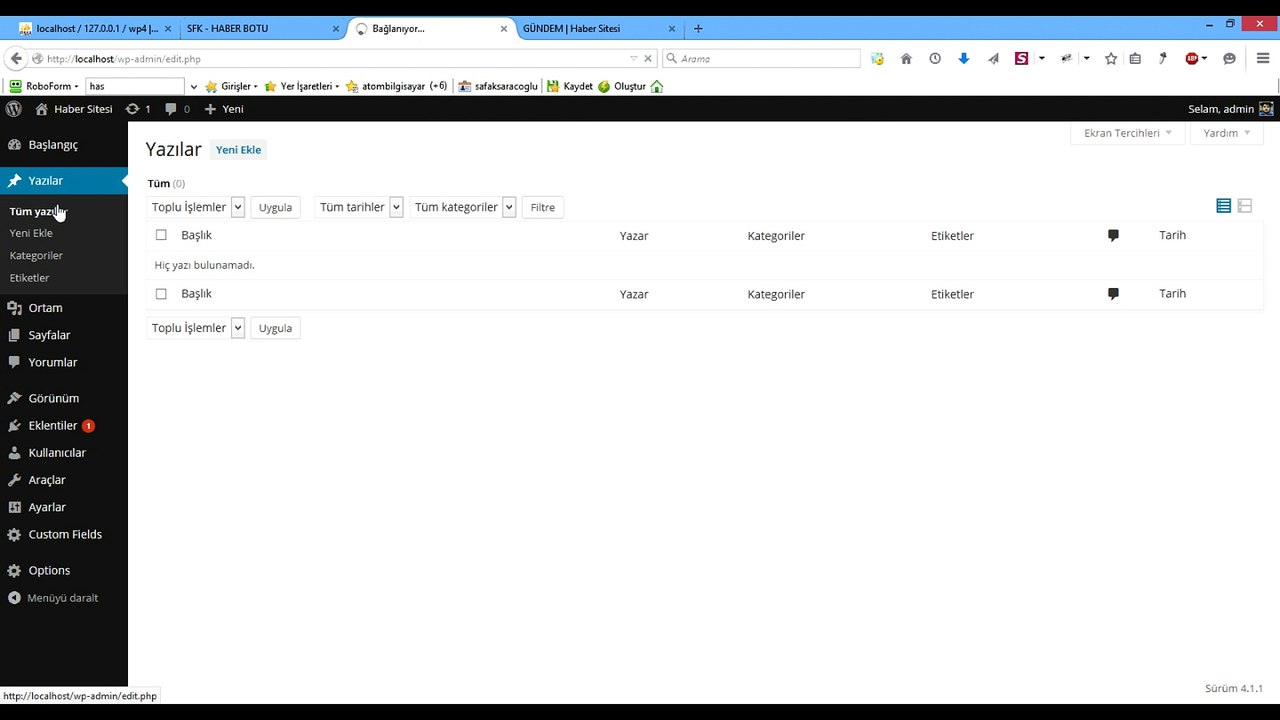 SFK - WORDPRESS HABER BOTU - CRON JOBS