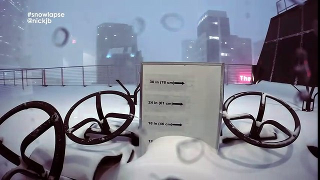 Boston'a 40 saat boyunca yağan kar görüntüsü