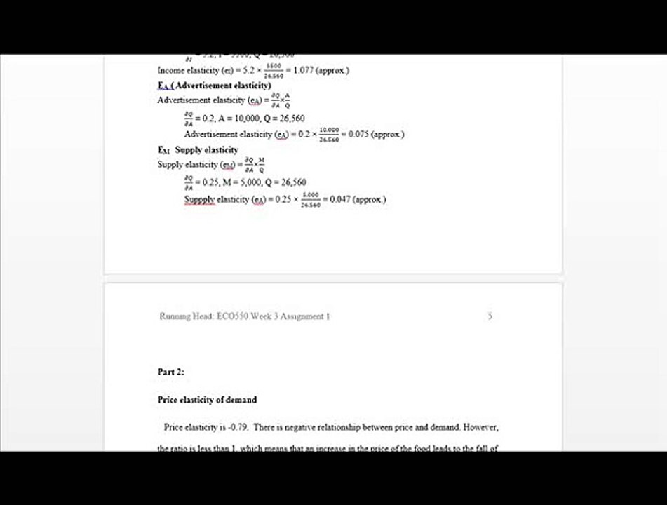 ECO 550 Assignment 1 Making Decisions Based on Demand and Foreca