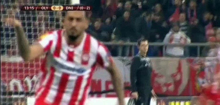Goal Mitroglou K. - Olympiakos Piraeus 1 - 0 Dnipro - Europa League - Play Offs - 26/02/2015