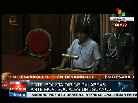 Uruguay: mantiene Evo Morales reunión con movimientos sociales