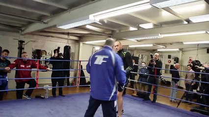 Tyson Fury Showing His Secret Moves and his pad work at press workout