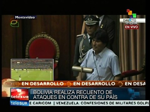 Uruguay: analiza Evo Morales con mov. sociales situación de Bolivia