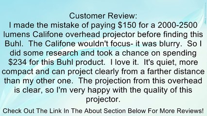 Buhl Overhead Projector  Model:122EB Review