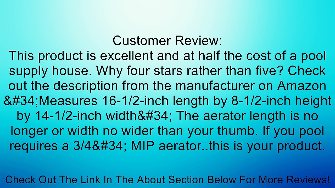 Pentair 86201500 Aerator Fitting Inlet Replacement Pool and Spa Specialty Fittings Review