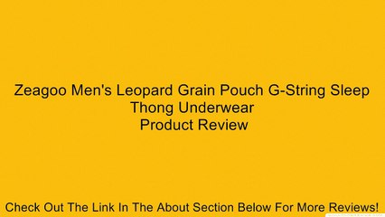 Zeagoo Men's Leopard Grain Pouch G-String Sleep Thong Underwear Review