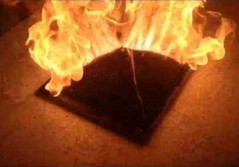 Pyramid of Matches Results in Fiery Chain Reaction
