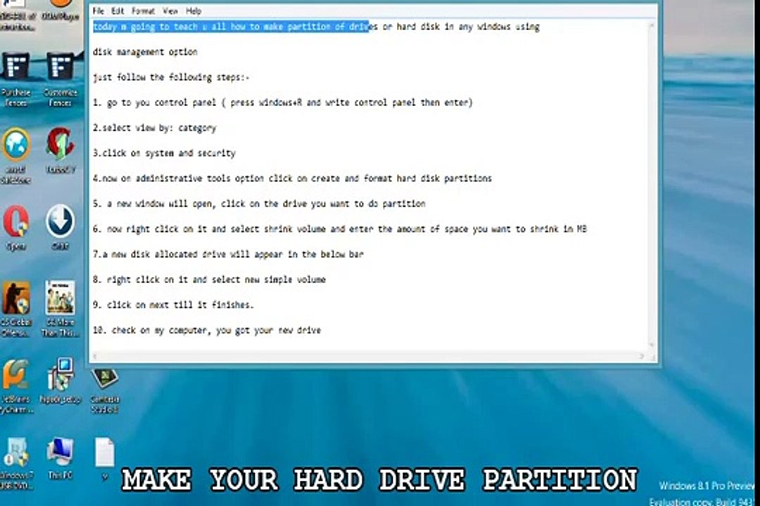 WINDOWS 8.1--HOW TO DO PARTITION OF DISK_DRIVE IN WINDOWS 8.1 AND WINDOWS 8