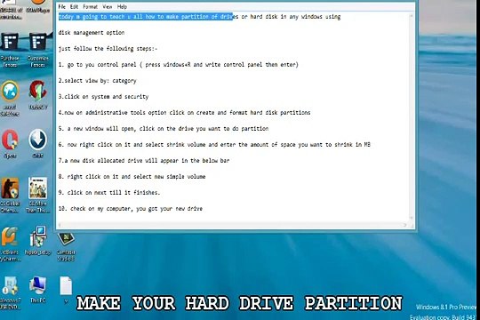 WINDOWS 8.1 HOW TO DO PARTITION OF DISK_DRIVE IN WINDOWS 8.1 AND WINDOWS 8