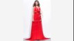 Ruby Plunging Halter V-neck Floor Length Formal Bridesmaid Dress with Bowknot