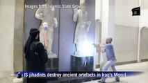 IS jihadists shown destroying artefacts in Iraq's Mosul