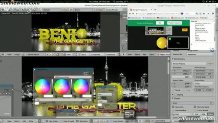 BLENDER CYCLES RENDER ENGINE TUTORIAL SPEED ART ELABORACION DE INTRO 3D TEXT EXPLOSION PARA EL SHOW DE BENI THE GANGSTER EN EL HANGOUT NOCTURNO FEB 2015