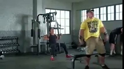 John Cena dancing in the Gym! Funny Video!