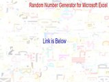 Random Number Generator for Microsoft Excel Serial [random number generator microsoft excel 2010 2015]